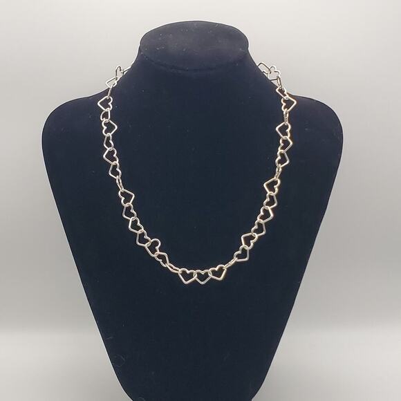 Milor Italy 925 Sterling Silver Open Heart Links 18” Necklace 20.5 Grams - Picture 1 of 8